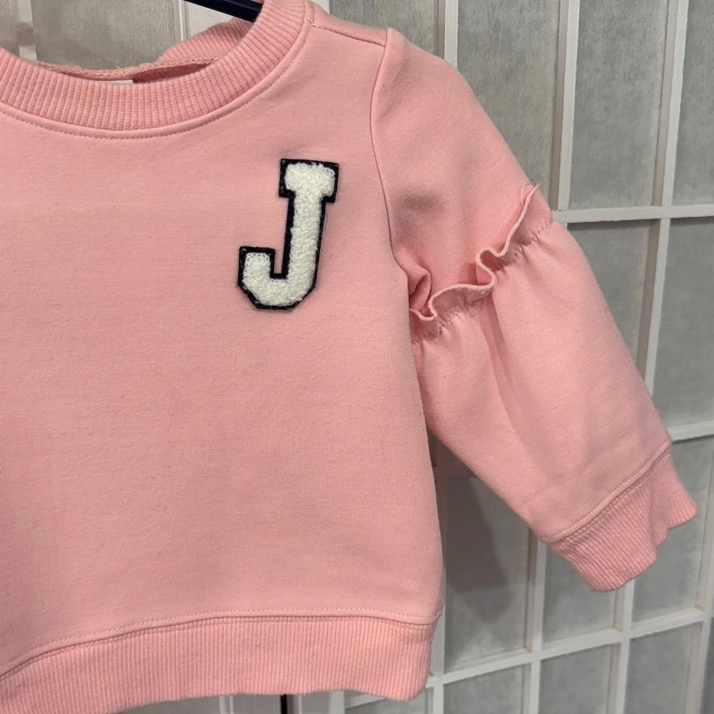 Janie and Jack Girls Pink Pullover Sweater Sz 6-12 Months